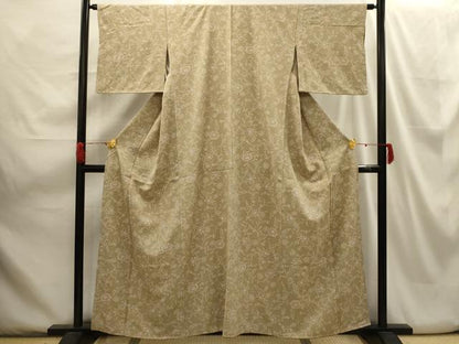 平和屋着物■上質な小紋 更紗花文 正絹 逸品 AABH6137sx