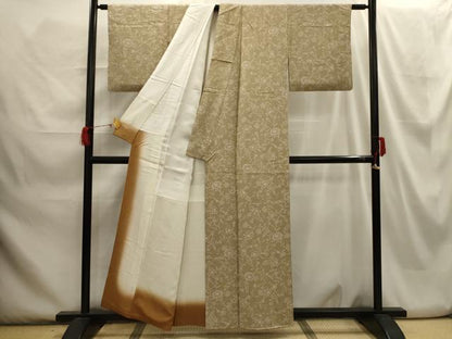 平和屋着物■上質な小紋 更紗花文 正絹 逸品 AABH6137sx