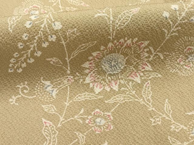 平和屋着物■上質な小紋 更紗花文 正絹 逸品 AABH6137sx