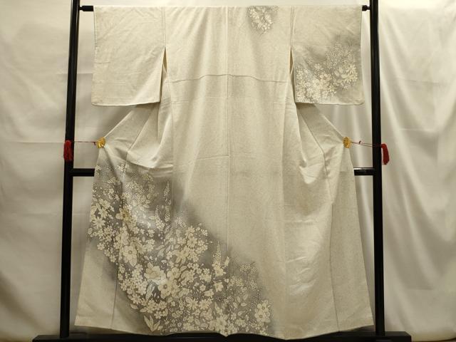平和屋着物■訪問着 草花文 暈し染め 正絹 逸品 AABH6138sx