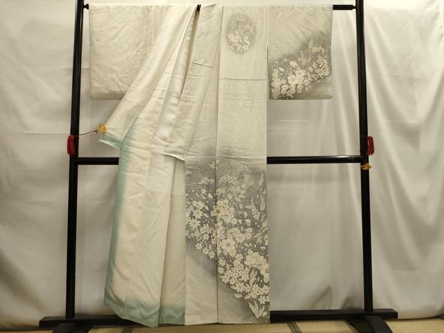 平和屋着物■訪問着 草花文 暈し染め 正絹 逸品 AABH6138sx