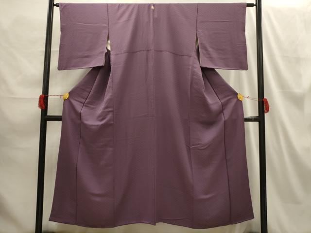 平和屋着物■上質な色無地 網代地紋 濃色 正絹 逸品 AABH6139sx