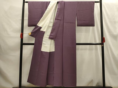 平和屋着物■上質な色無地 網代地紋 濃色 正絹 逸品 AABH6139sx