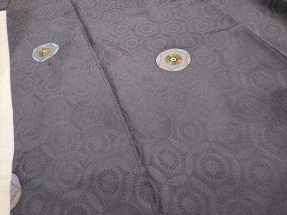 平和屋着物■上質な小紋 花丸文 金彩 正絹 逸品 AABH6144sx