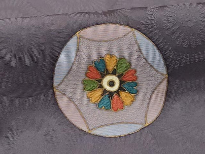平和屋着物■上質な小紋 花丸文 金彩 正絹 逸品 AABH6144sx