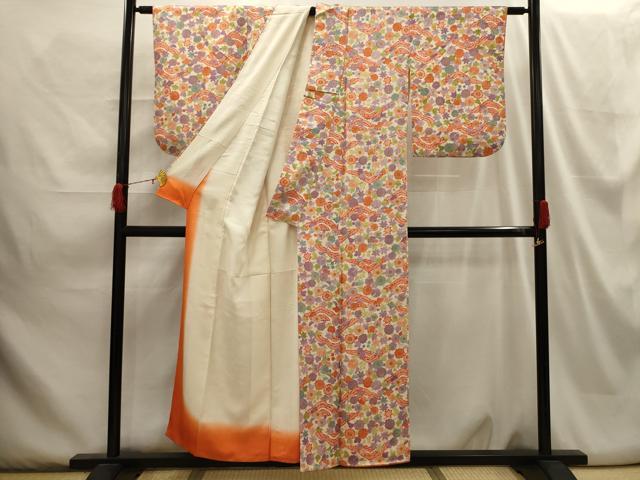 平和屋着物■上質な小紋 草花文 正絹 逸品 AABH6145sx