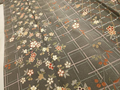 平和屋着物■上質な小紋　舞花文　金彩　正絹　逸品　AABH6148sx