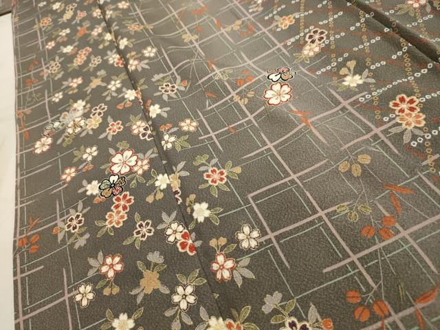 平和屋着物■上質な小紋　舞花文　金彩　正絹　逸品　AABH6148sx