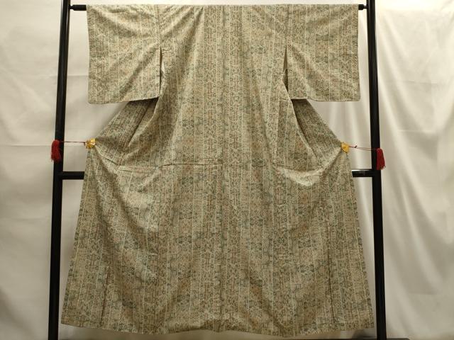 平和屋着物■本場染大島紬 幾何学文様 正絹 逸品 AABH6149sx