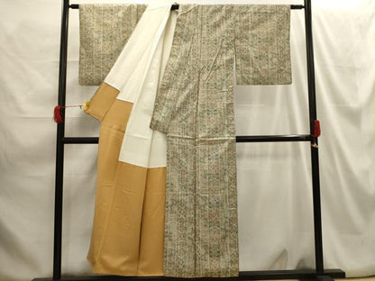 平和屋着物■本場染大島紬 幾何学文様 正絹 逸品 AABH6149sx