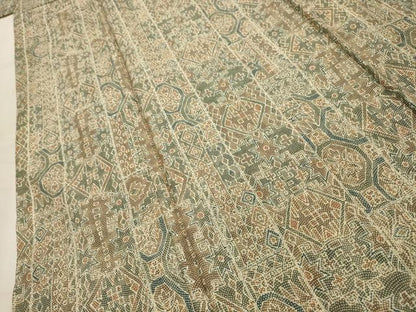 平和屋着物■本場染大島紬 幾何学文様 正絹 逸品 AABH6149sx