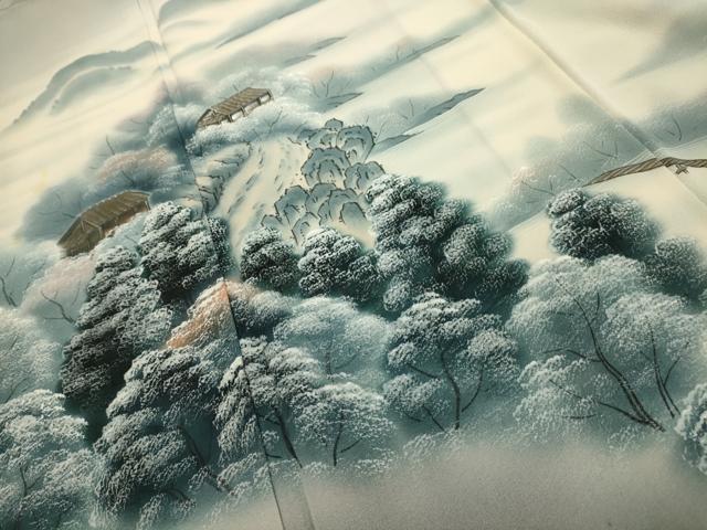平和屋着物■訪問着 作家物 風景文 暈し染め 正絹 逸品 AABH6151sx