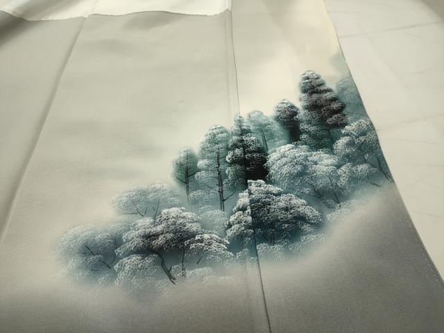 平和屋着物■訪問着 作家物 風景文 暈し染め 正絹 逸品 AABH6151sx