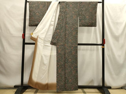 平和屋着物■上質な小紋 風景文 正絹 逸品 AABH6163sx