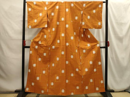 平和屋着物■上質な紬 花格子文 正絹 逸品 AABH6166sx
