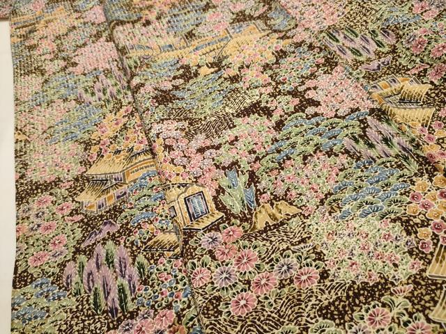 平和屋着物■上質な小紋 風景文 正絹 逸品 AABH6171sx