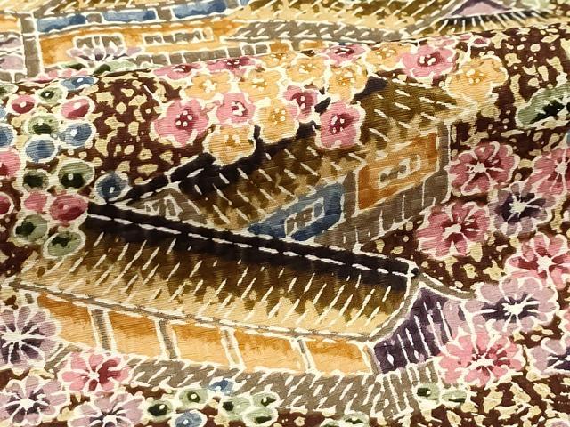 平和屋着物■上質な小紋 風景文 正絹 逸品 AABH6171sx