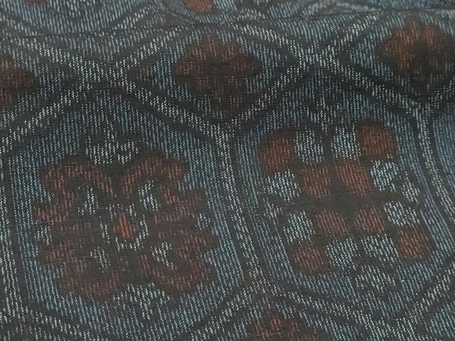 平和屋着物■上質な紬　亀甲花文　正絹　逸品　AABH6176sx