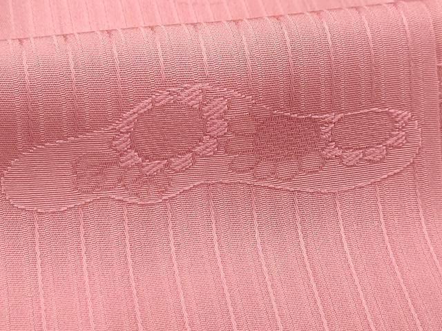 平和屋着物■上質な色無地　草花文地紋　退紅色　正絹　逸品　AABH6180sx