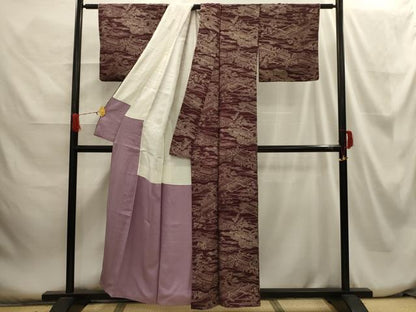 平和屋着物■上質な小紋　風景文　正絹　逸品　AABH6181sx