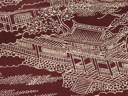 平和屋着物■上質な小紋　風景文　正絹　逸品　AABH6181sx