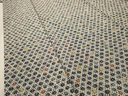 平和屋着物■上質な小紋　型染め　亀甲花文　正絹　逸品　AABH6185sx