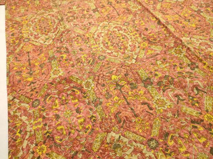 平和屋着物■上質な小紋　更紗花文　正絹　逸品　AABH6186sx