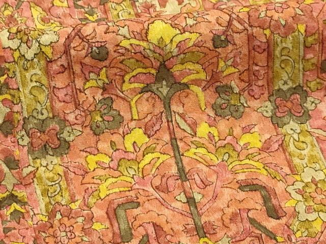 平和屋着物■上質な小紋　更紗花文　正絹　逸品　AABH6186sx