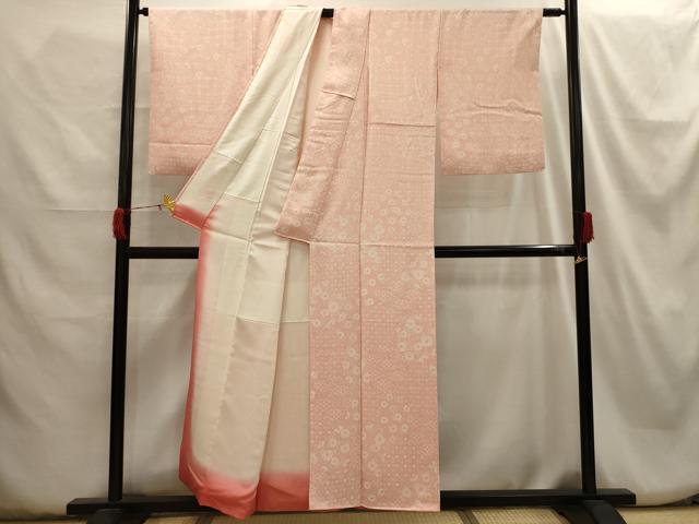 平和屋着物■上質な小紋　花唐草文　正絹　逸品　AABH6187sx