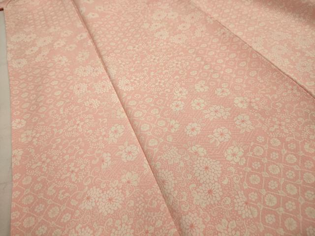 平和屋着物■上質な小紋　花唐草文　正絹　逸品　AABH6187sx