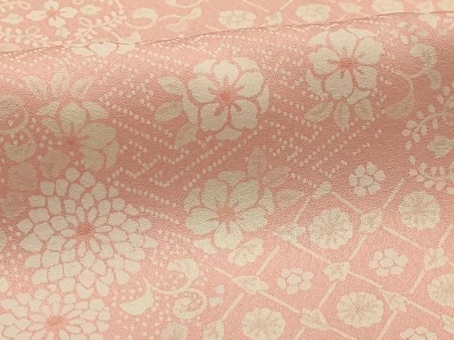 平和屋着物■上質な小紋　花唐草文　正絹　逸品　AABH6187sx