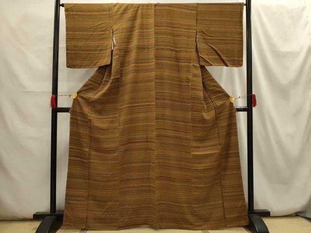 平和屋着物■上質な小紋　横段文　正絹　逸品　AABH6190sx