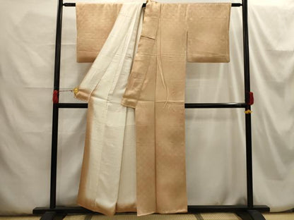 平和屋着物■上質な小紋　吉祥花青海波地紋　暈し染め　正絹　逸品　AABH6195sx