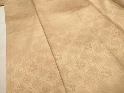 平和屋着物■上質な小紋　吉祥花青海波地紋　暈し染め　正絹　逸品　AABH6195sx