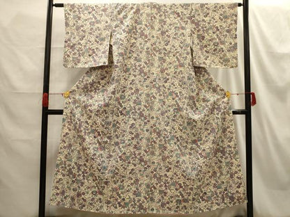 平和屋着物■上質な小紋　流水花唐草文　正絹　逸品　AABH6197sx