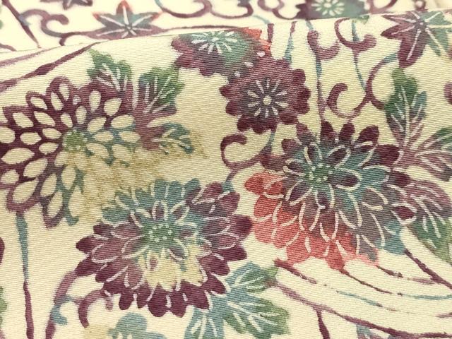 平和屋着物■上質な小紋　流水花唐草文　正絹　逸品　AABH6197sx