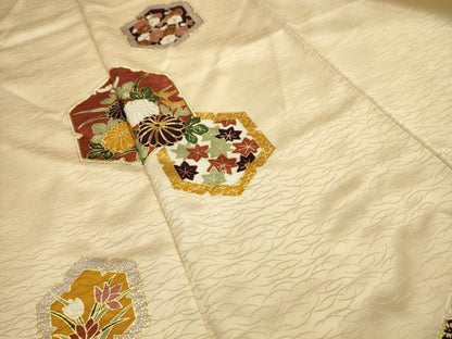 平和屋着物■訪問着　駒刺繍　亀甲草花文　金彩　正絹　逸品　AABH6200sx