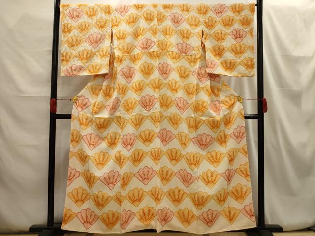 平和屋着物■上質な小紋 絞り 青海波 正絹 逸品 AABH6210sx