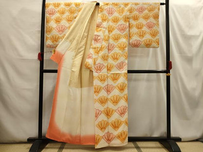 平和屋着物■上質な小紋 絞り 青海波 正絹 逸品 AABH6210sx