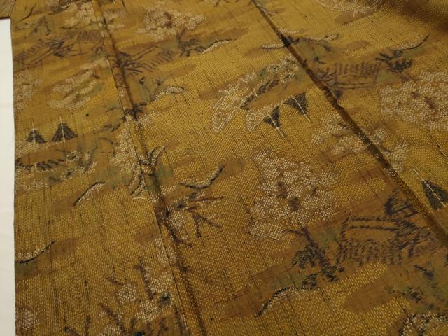 平和屋着物■上質な紬 風景文 正絹 逸品 AABH6211sx