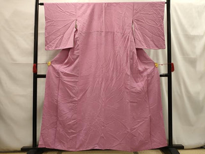 平和屋着物■上質な色無地 亀甲吉祥地紋 退紅色 正絹 逸品 AABH6213sx