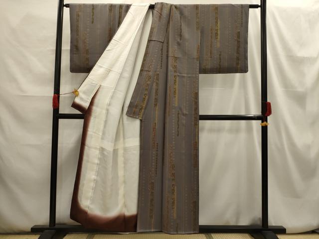 平和屋着物■上質な小紋 花短冊文 金彩 正絹 逸品 AABH6217sx