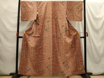 平和屋着物■小紋 花唐草文 暈し染め 金彩 洗える着物 AABH6221sx