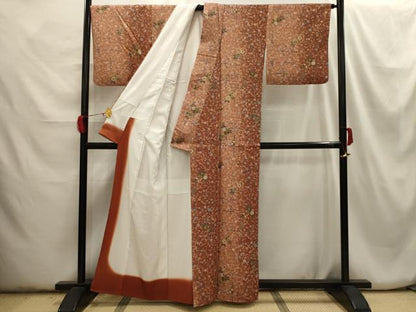 平和屋着物■小紋 花唐草文 暈し染め 金彩 洗える着物 AABH6221sx