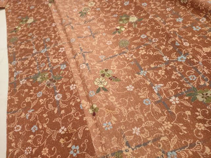 平和屋着物■小紋 花唐草文 暈し染め 金彩 洗える着物 AABH6221sx
