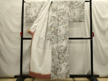 平和屋着物■小紋 草花文 洗える着物 AABH6224sx