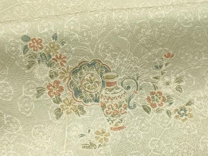 平和屋着物■小紋 花陶器文 洗える着物 AABH6225sx