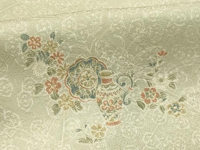 平和屋着物■小紋 花陶器文 洗える着物 AABH6225sx