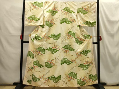 平和屋着物■小紋　草花文　洗える着物　AABH6229sx