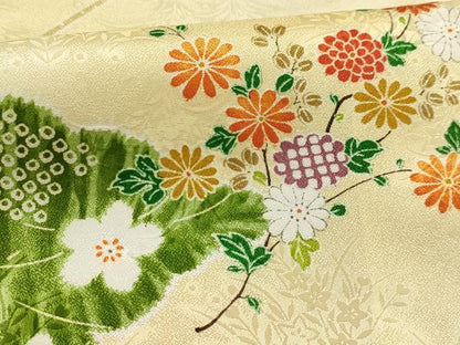 平和屋着物■小紋　草花文　洗える着物　AABH6229sx